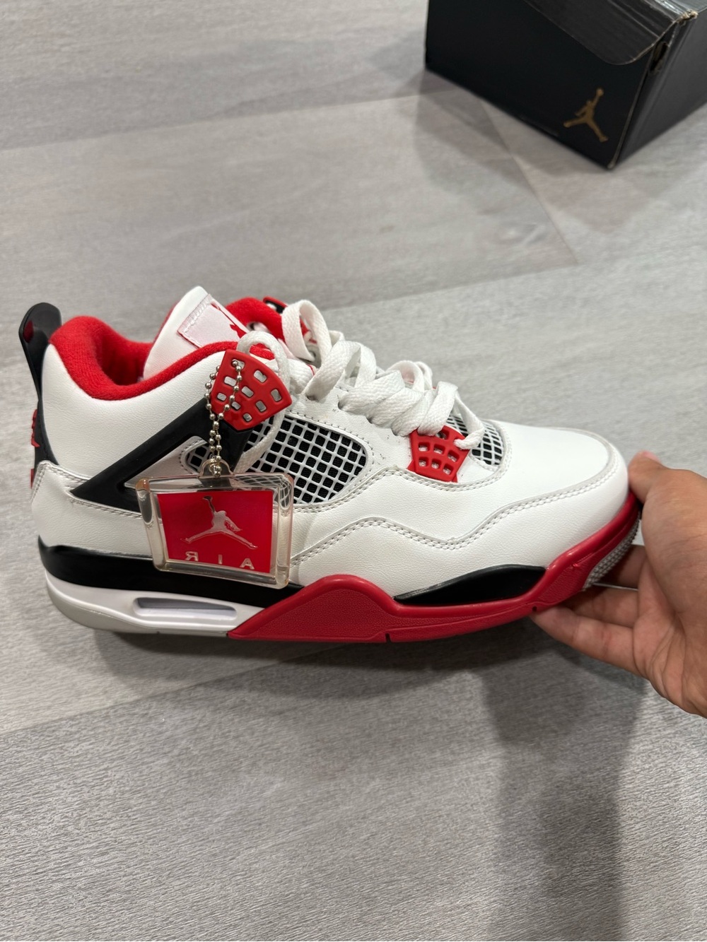 Jordan Kids Retro 4 Sneakers - White/Red/Black
